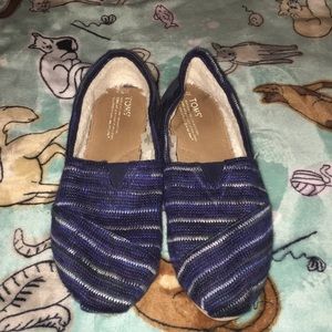 Toms faux fur lined blue knit